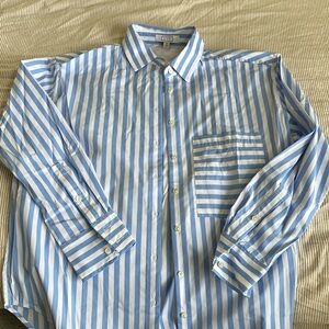 New AYR deep end blue stripe shirt - small